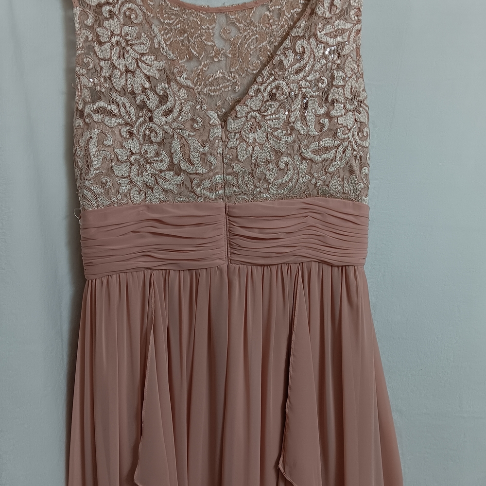 Eliza J Lace Bodice Chiffon Maxi Dress in Blush - Picture 2 of 5